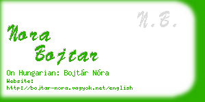 nora bojtar business card