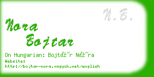 nora bojtar business card